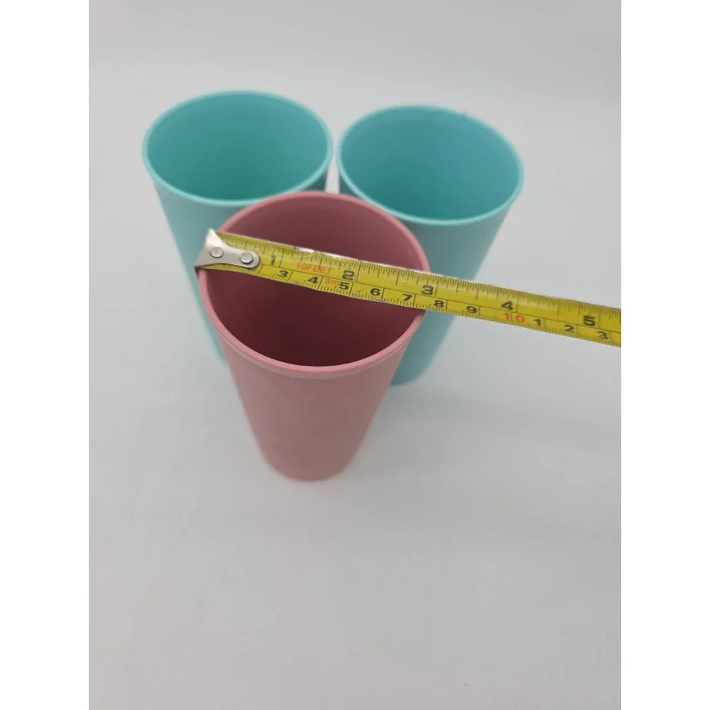 Vintage Tupperware Cups Set Of 11 Country Pastel 3 Sizes Stackable